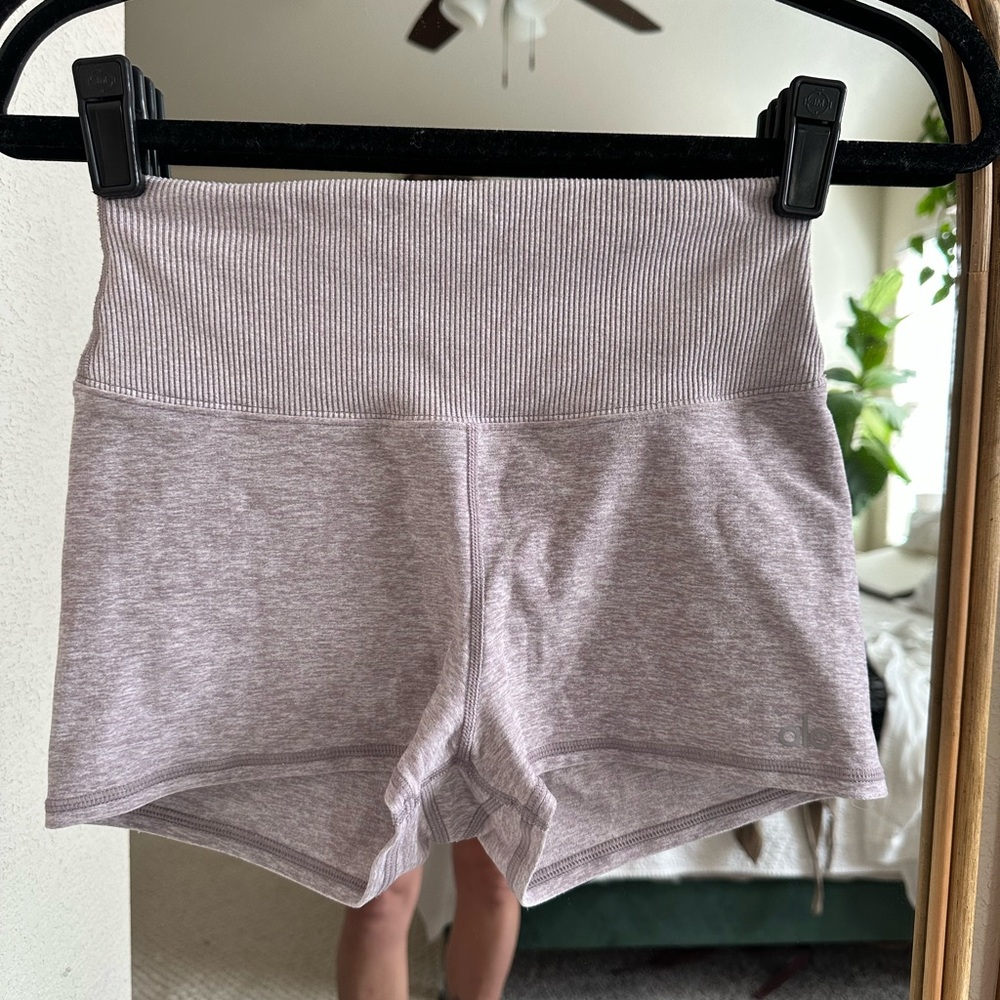 Women's Heather Purple/Gray High-Waisted Shorts